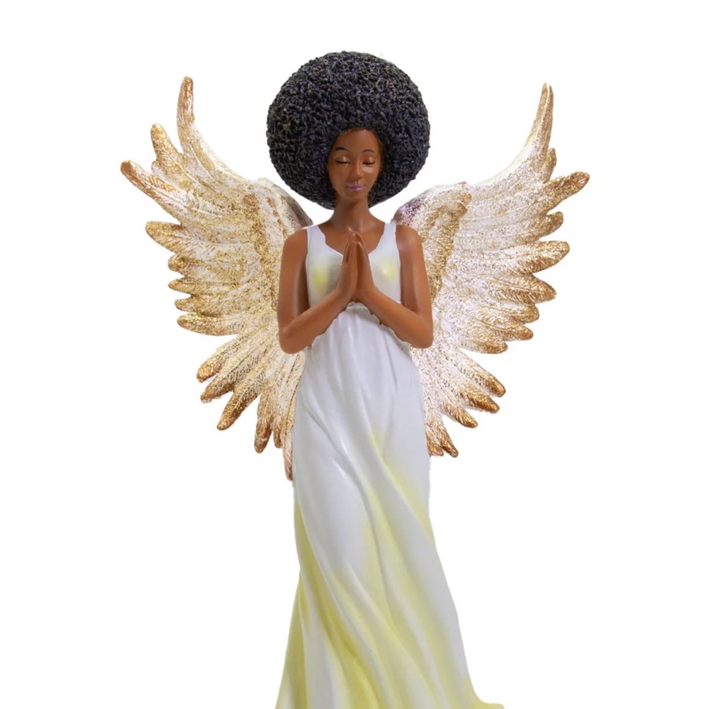 Elegant Angel Figurine with Golden Wings